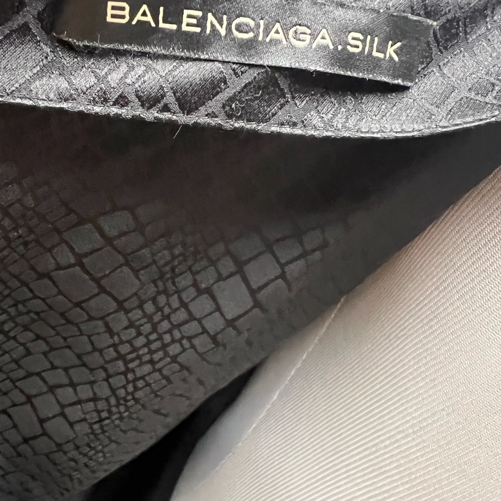 Balenciaga Black Silk Mini Dress Size 38 - Picture 4 of 9